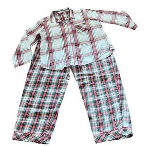 Victoria's Secret Long Sleeve Flannel Plaid Christmas Pajama's Size XL